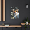 Cool Cat with Sunglasses Canvas Print — Money Background Matte Stretched Wall Art